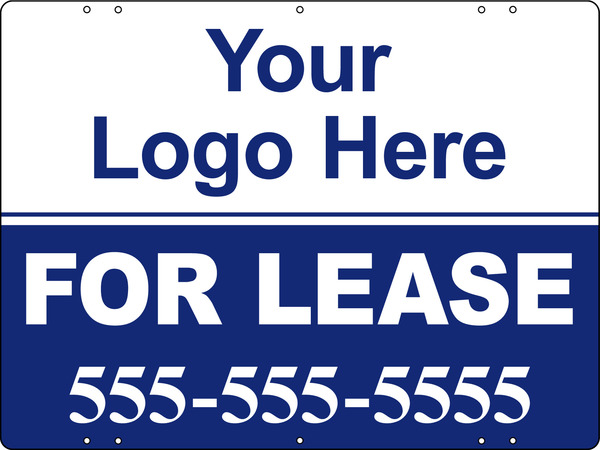 For Lease Property Sign Panels With Area For Company Logo, 18h x 24w, Steel